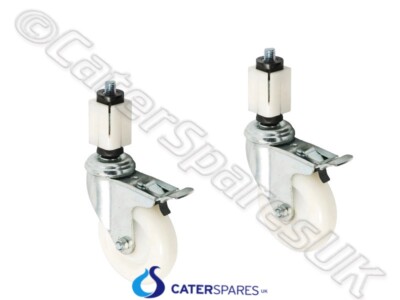 2 X 100MM (4'') HEAVY DUTY SWIVEL CASTOR FOR 40MM BOX SECTION COMMERCIAL TABLE