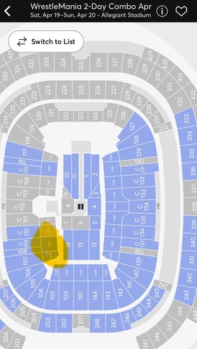 (2) 2-day Pass WrestleMania 41 tickets Section 108R April 19-20 Las Vegas!