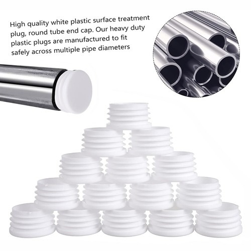 Round Blanking End Caps Plastic Plugs Tube Inserts Bungs White Ø 13mm - 114mm - Picture 3 of 34