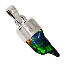 Natural Chalama Black Opal 925 Sterling Silver Pendant Jewelry ALLP-28110