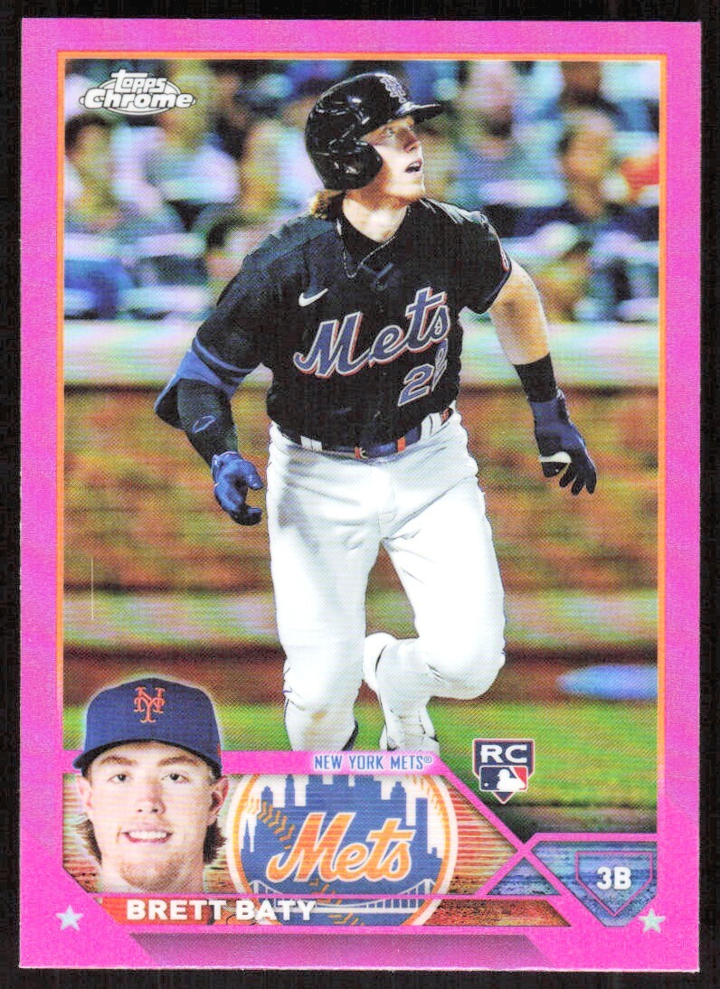2023 10439C Topps Chrome Pink Refractor Brett Baty Rookie New York Mets #204