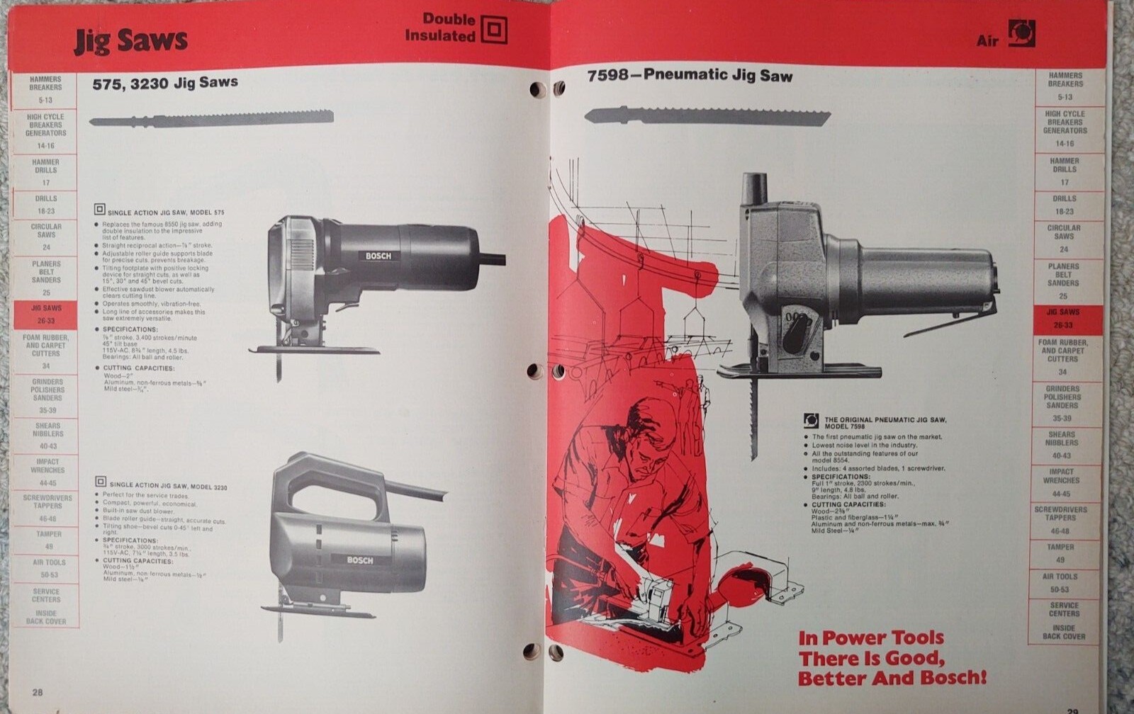 1975 Bosch POWER TOOLS Catalog Impact Wrenches Drills Saws Hammers 54