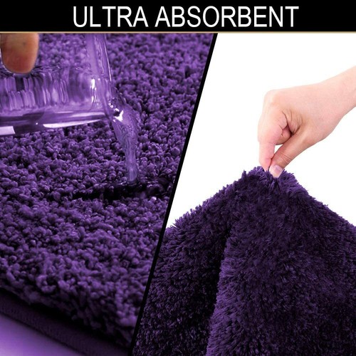 Large Bathroom Rug (24 x 60, Aqua) - Extra Soft Absorbent Shaggy Bath Mat - Picture 64 of 67