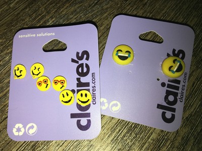 Claire S Emoji Stud Earrings Laughing Smiley Face Jewelry Lot Ebay