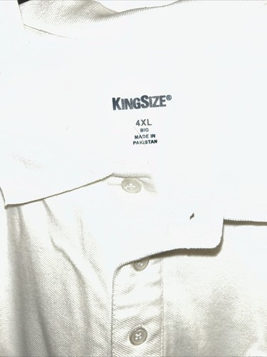 King Size 59-1971-7 Men's LS Polo Shirt, White, 4XL - Picture 4 of 4