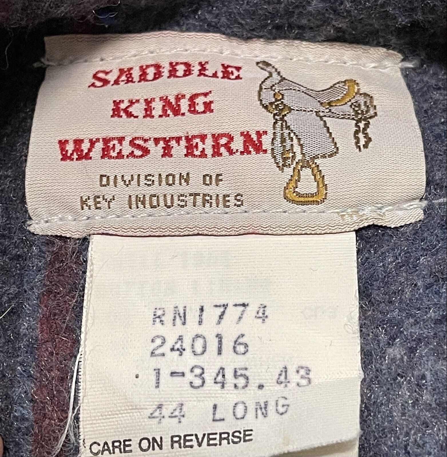 Vintage Saddle King Denim Jacket Mens 44 Long (Me… - image 5