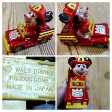 VINTAGE MICKEY MOUSE FIRE ENGINE - WALT DISNEY PRODUTIONS Tomy Brand Japan Made