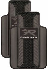 Grey Racing 2 Piece Front Floor Mats Car Truck Suv Universal New Gift