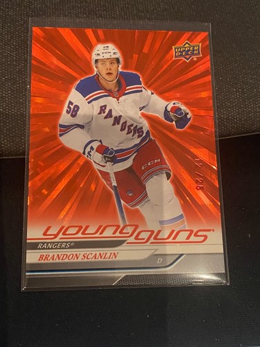2024-25 Upper Deck Young Guns Outburst Red 12/2 Brandon Scanlin Rookie #454