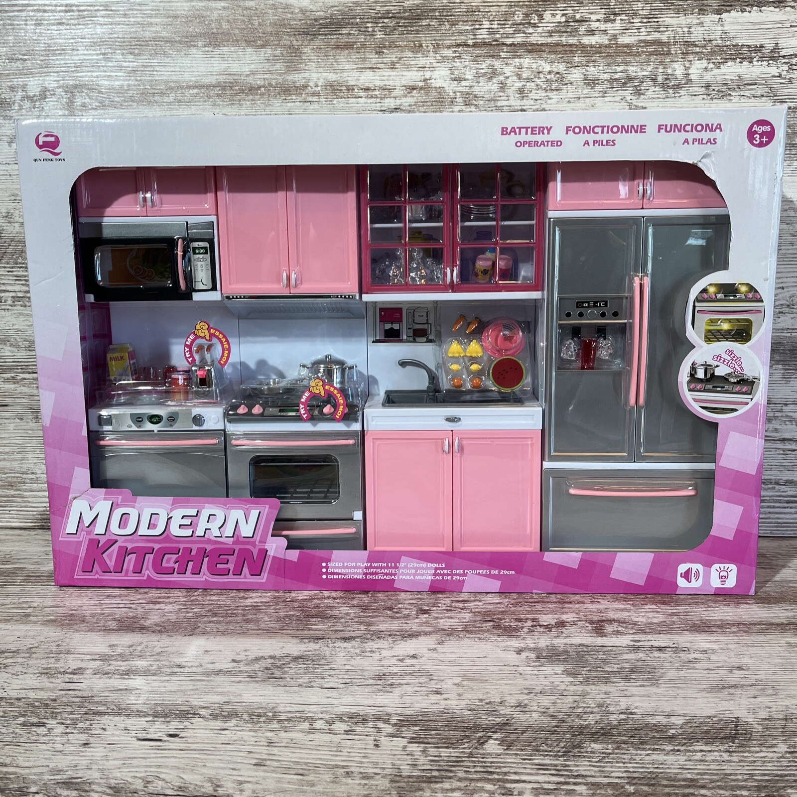 PowerTRC Kids Battery Operated Modern Kitchen Playset Great for Dolls