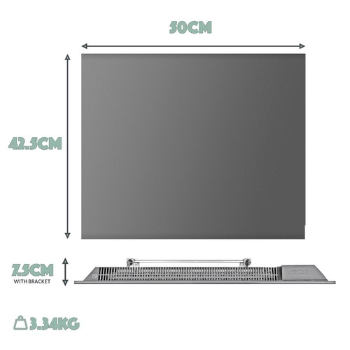 Mylek Slimline WIFI Radiator Panel Heater Electric Charcoal Grey ECO Wall Mount - Picture 3 of 49