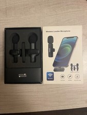 2 Packs Wireless Lavalier Microphone Audio Video Recording Mini for iPhone iPad