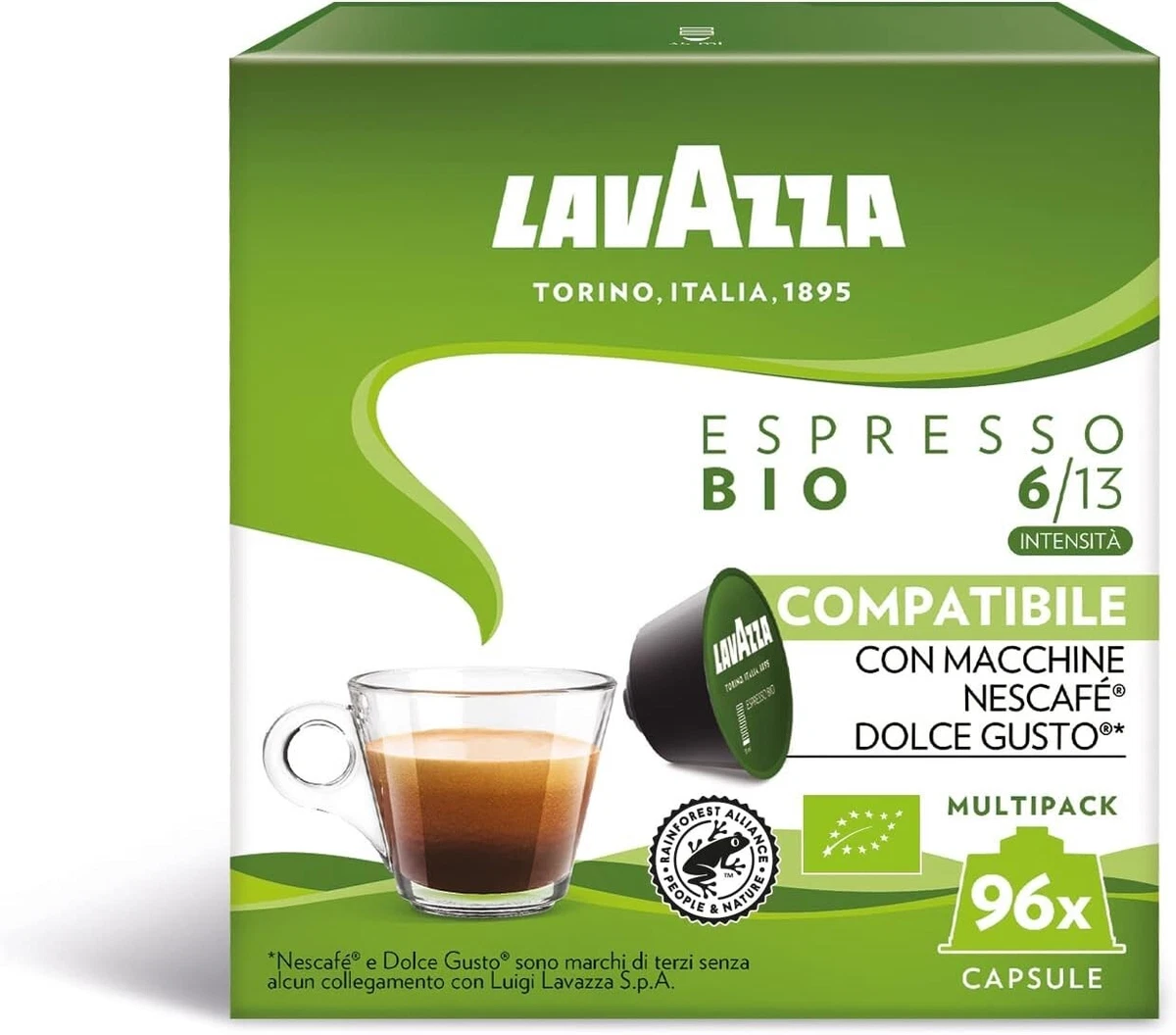 New Lavazza Dolce Gusto Espresso Bio Coffee Capsule 16 Pods 128 g Free  Shipping