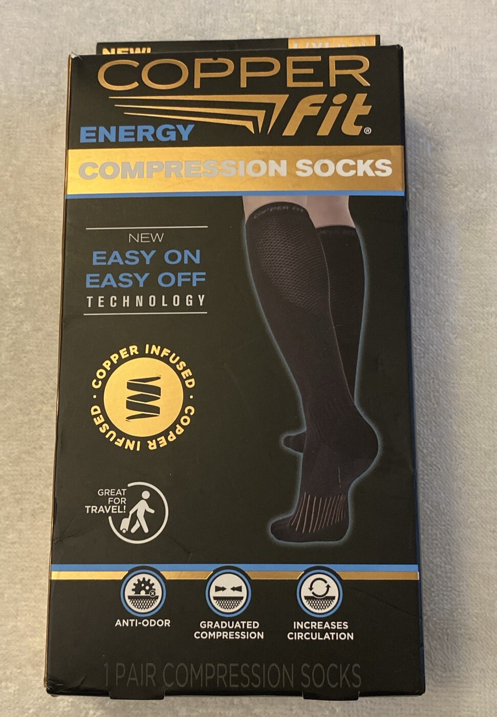 Copper Fit Energy Knee High Compression Socks Size L/XL  **BRAND NEW** Open Box