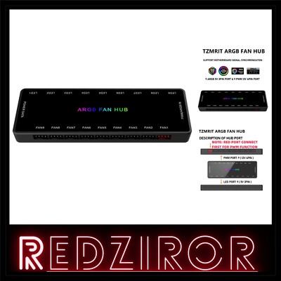 RGB und PWM Lüfter Hub 18 Port 9 Fan Steuerung 12V SATA Magnet