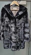 Yves Salomon Hooded Mink Fur Coat Fr 34 Uk 6