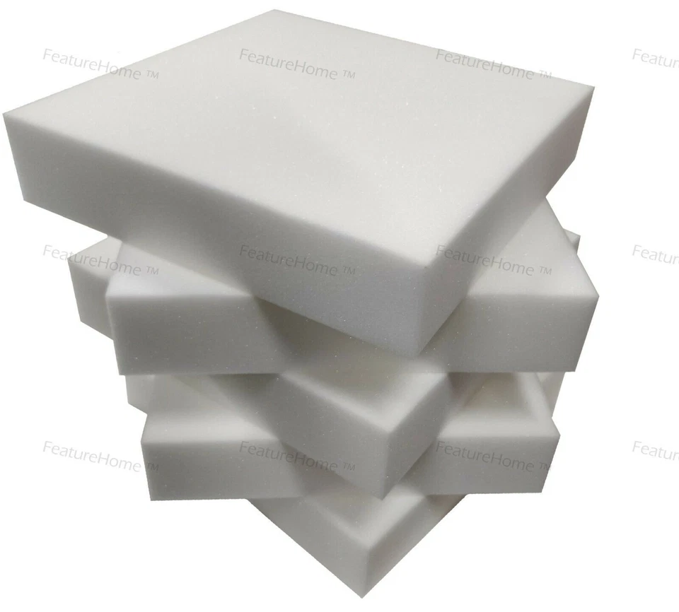 High Density Upholstery Foam Cut to Size – White Cushion Pad Sample 6"x3"x0.5" - Image 3 of 4