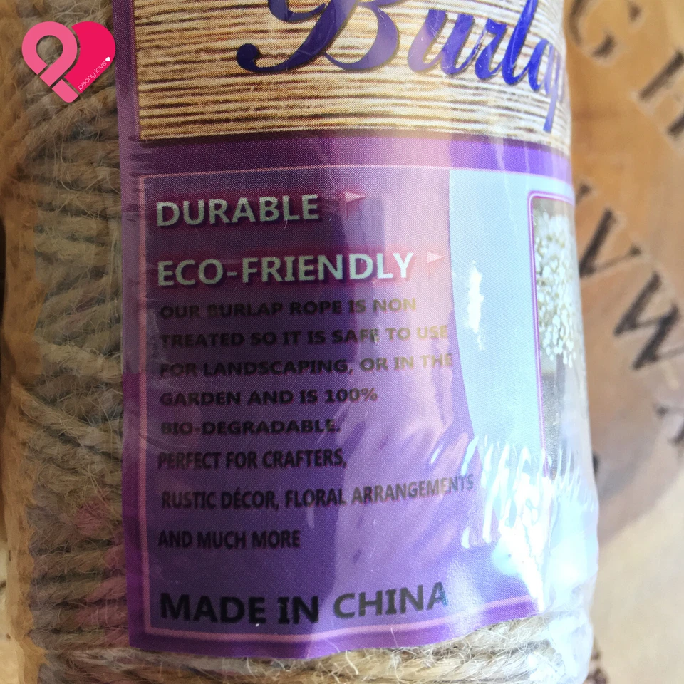 Cuerda de arpillera de 2-6 mm torcida cáñamo cuerda de lino natural cuerda de yute cuerda artesanal 10-100 yardas Foto 4 de 4