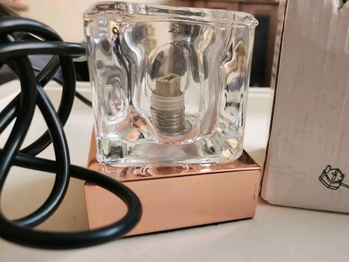 Brushed Chrome Colour+ Crystal Cube Touch Dimmer Table Lamp Light,Unused - Picture 9 of 21