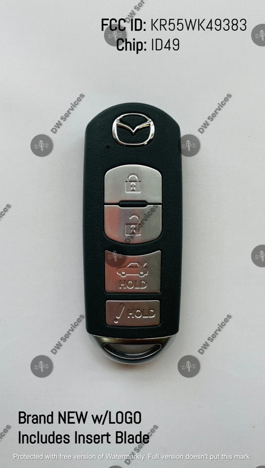 ¡NUEVO! Mando a distancia PROXIMIDAD 4 botones llave inteligente mazda 6 06-13 mando kr55wk49383 gsyl675ry Foto 2 de 4