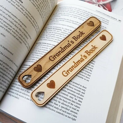 FANCY CRAFT UK Personalised Wooden Bookmark Birthday Christmas Teachers Gift Mum Dad Gifts