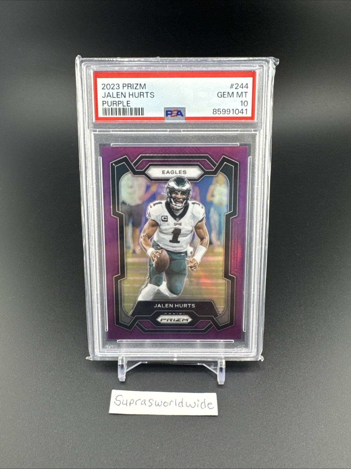 2023 Panini Prizm - Purple Prizm #244 Jalen Hurts /125