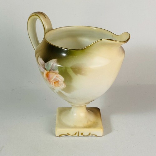 R S Prussia Rose Pedestal Creamer Square Base Gold Trim Wreath Mark As Is - Picture 4 of 12