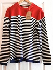 New W/ Tag Men's Weatherproof Vintage New Navy Striped Crew Neck Sweater Size XL