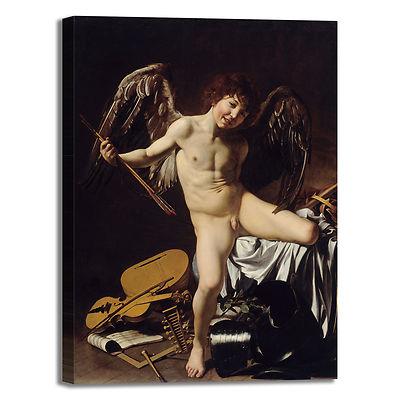 Caravaggio amor vincit omnia Bild Druck Leinwand Gemälde Rahmen Wohnkultur