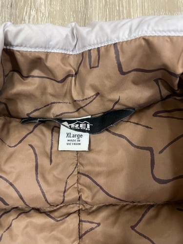 REI Co-op Women's 650 Down Puffer Jacket 2.0 XL Coat Ultralight Beige Gray - Picture 7 of 13