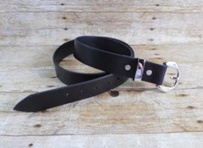 Men's Belt WITH BUCKLE, Amish Made USA, Genuine Leather, BLACK Size 32, 1 1/2