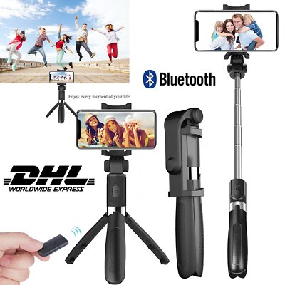 360°Bluetooth Selfie Stick mit Handy Stativ&Fernauslöser Selfiestick für Samsung