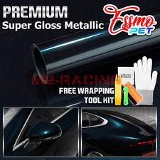 ESSMO PET Super Gloss Metallic Turquoise Green Auto Vinyl Wrap Decal Like Paint