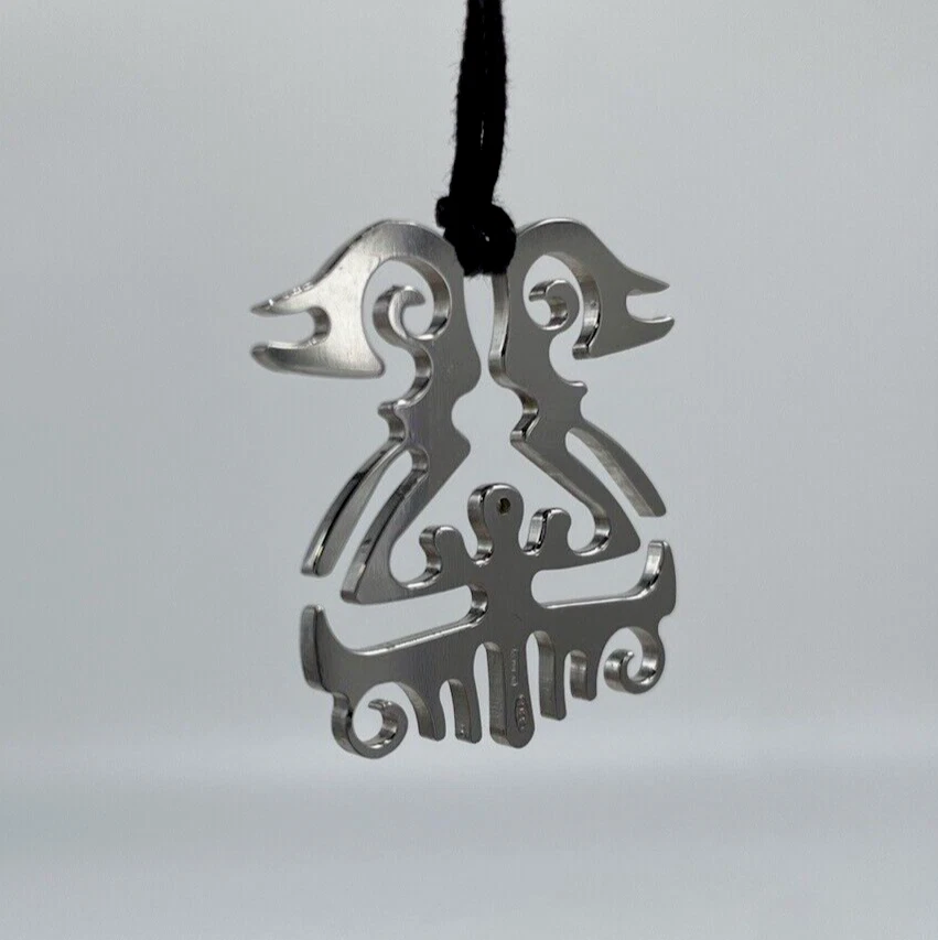 COLLANA DONNA PORTAFORTUNA ARGENTO 925 LACCIO NERO FIRMATA DIAMANTE 0,01 CARATI. - Immagine 2 di 4