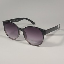 Vince Camuto VC1061 OX Round Sunglasses Shiny Black Frame Smoke Gradient Lens
