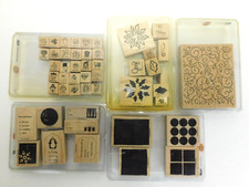 Stamping Up / 49 Stamps / Miscellaneous Lot / Wooden Rubber / Stamp book Craft