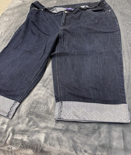 Catherine's Shorts Women's 24W Denim Blue Jean Plus Size Bermuda Above Knee