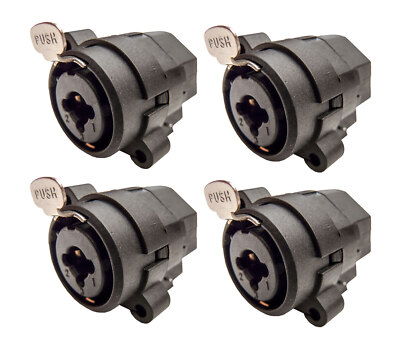 4er Set deetech XLR Klinken Combo - Einbaubuchse female 3-pol. XLR 6,3mm Klinke