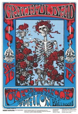 THE GRATEFUL DEAD 1966 AVALON BALLROOM POSTER SAN FRANCISCO 24X36