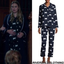 NWT Kate Spade Bow Long Flannel Pajama Set Dream a Little Dream S 5091264F