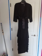 Betsy  Adam Linda Bernell Black Cocktail Evening Gown Halter Prom Ball Party