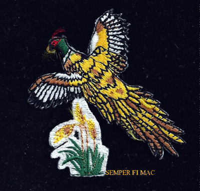 Ring-Necked Pheasant Bird HAT PATCH VEST USA PIN UP FLYING HUNTING SOUVENIR GIFT