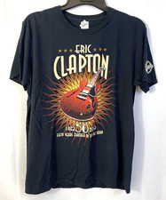 Eric Clapton T Shirt Women Med 2013 Concert Music Tour 50th Anniv. Guitar Flames