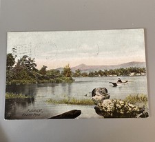VTG Pine Hill Pond Rutland VT 1907 Postcard 1c John Smith Stamp postmarked VT