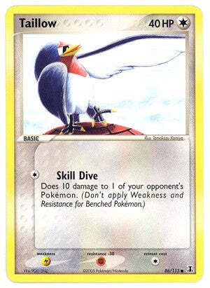Pokemon EX Delta Species  86/113 Taillow Card