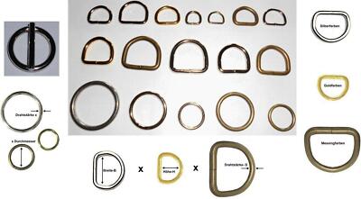 D-Ring Ring Halbrund Metallring oese Rundring O-Ring Gardinenring Stegring