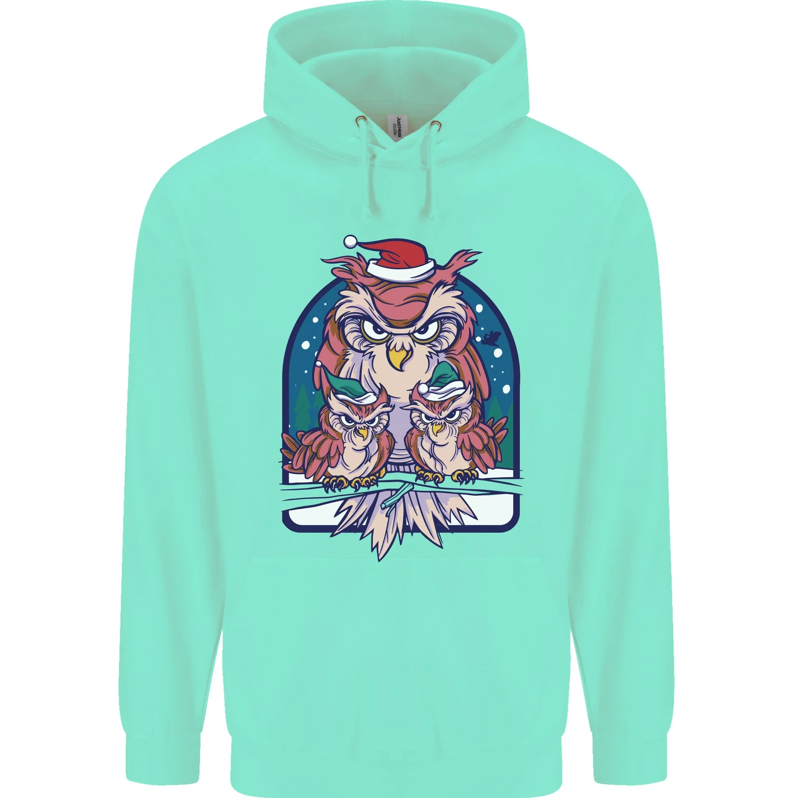 Bah Humbug Grumpy Christmas Owls Men's Hoodie