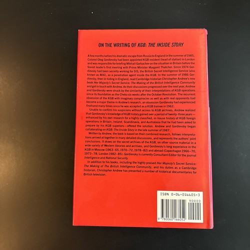 KGB: The Inside Story, Andrew/Gordievsky 1990 HC/1st Edition - Picture 2 of 4