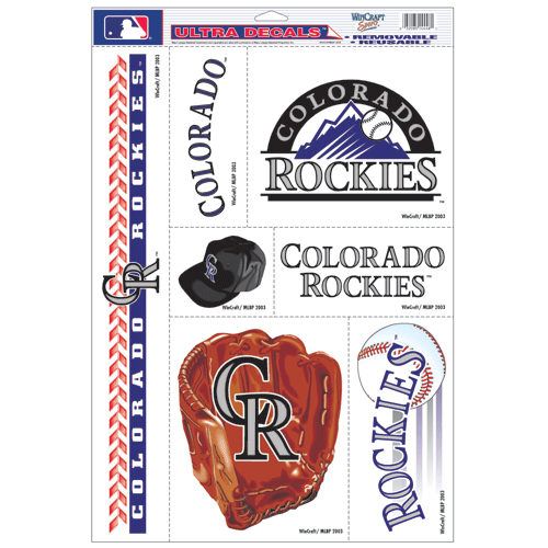MLB COLORADO ROCKIES 11" X 17" DECALS 7 ON SHEET REMOVABLE REUSABLE - Picture 1 of 4