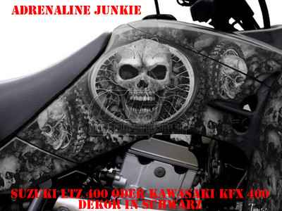 INVISION DEKOR GRAPHIC KIT ATV KAWASAKI KFX 400 DECALS ADRENALINE JUNKIE B